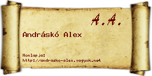 Andráskó Alex névjegykártya