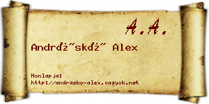Andráskó Alex névjegykártya