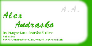 alex andrasko business card