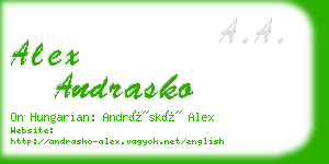 alex andrasko business card